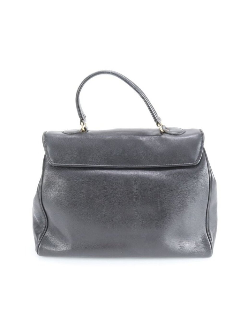 ★SOLD★ Celine Vintage Leather Handbag Tote Black Gold Ree - Picture 3 of 8